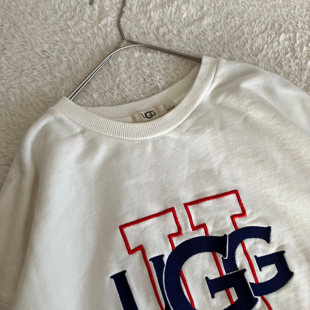 UGG アグー 刺繍 ロゴ クルーネック スウェット トレーナー L