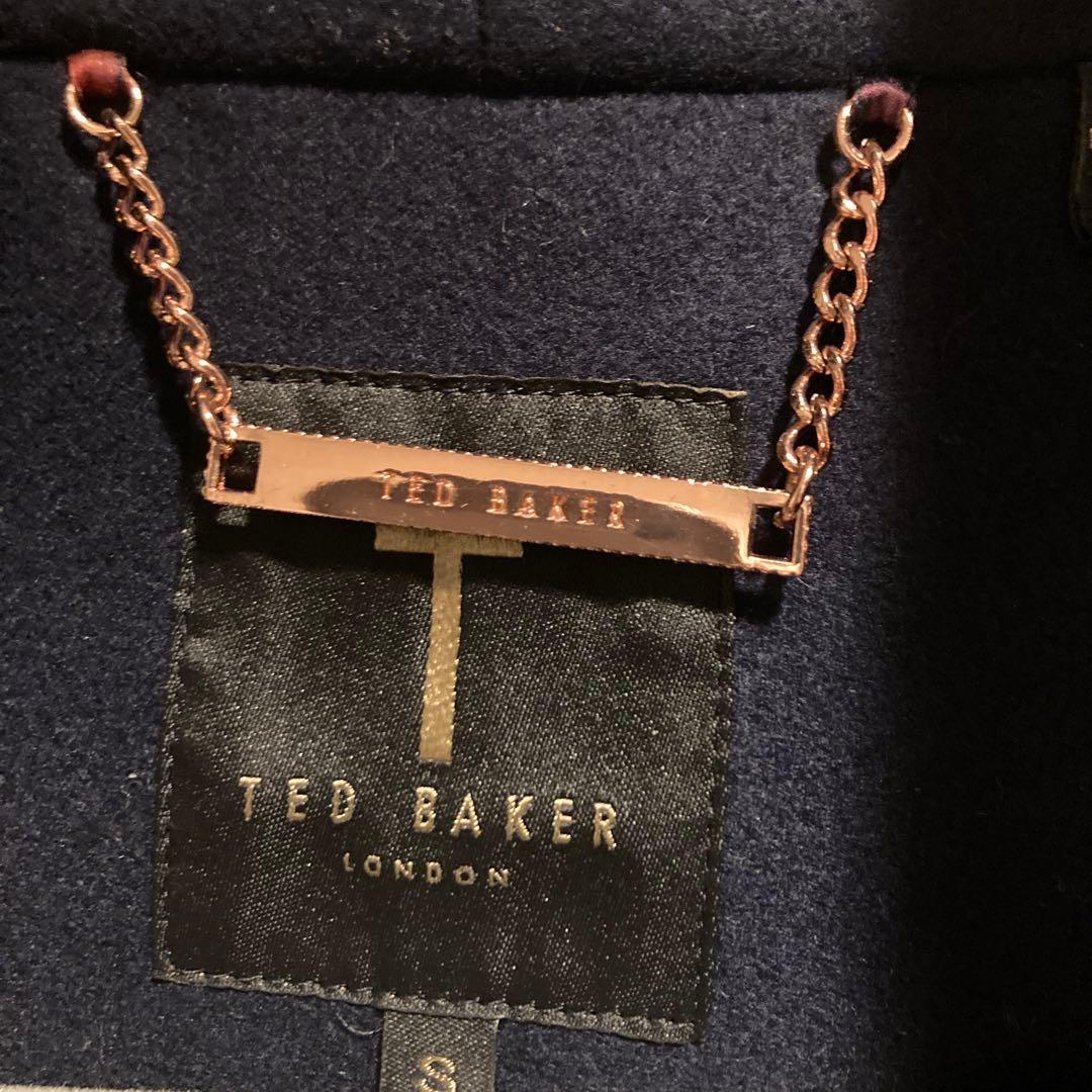 テッドベイカー　ケープコート　ウール　カシミヤ混　S ネイビー