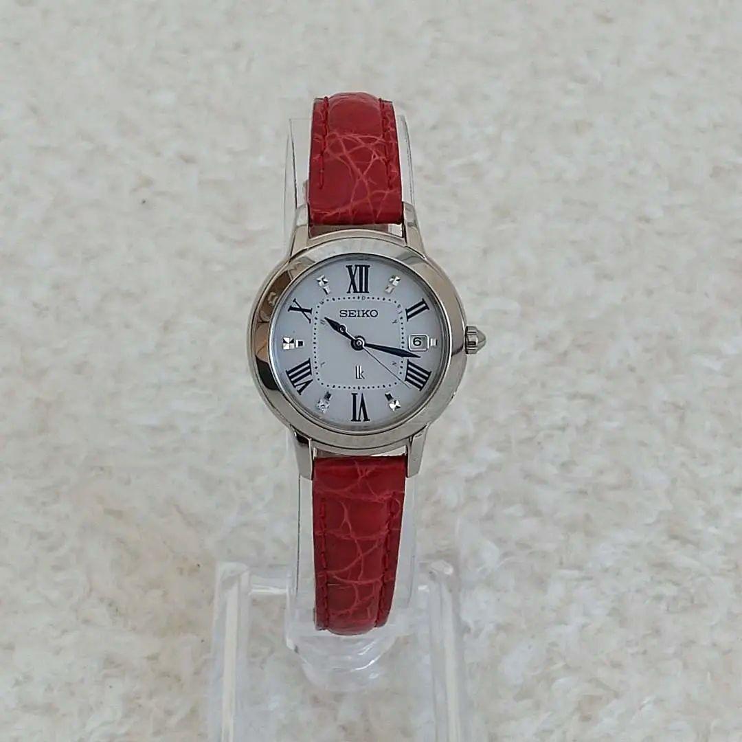 稼働 SEIKO ルキア レディース 腕時計 電波ソーラー 1Pダイヤ チタン