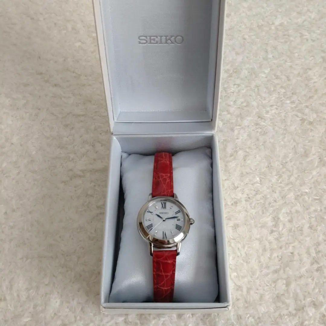 稼働 SEIKO ルキア レディース 腕時計 電波ソーラー 1Pダイヤ チタン