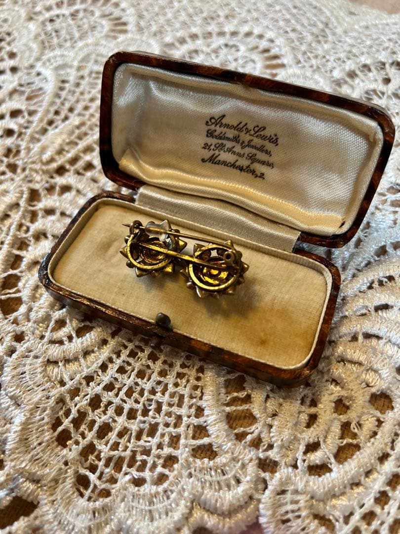 アンティークガーネットブローチ　薔薇