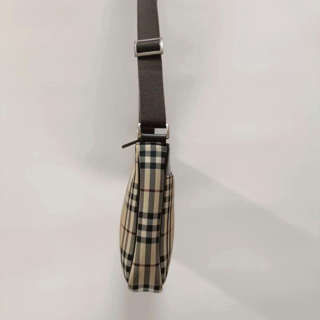 【美品】BURBERRY 人気 ノバチェック ショルダーバッグ キャンバスレザー