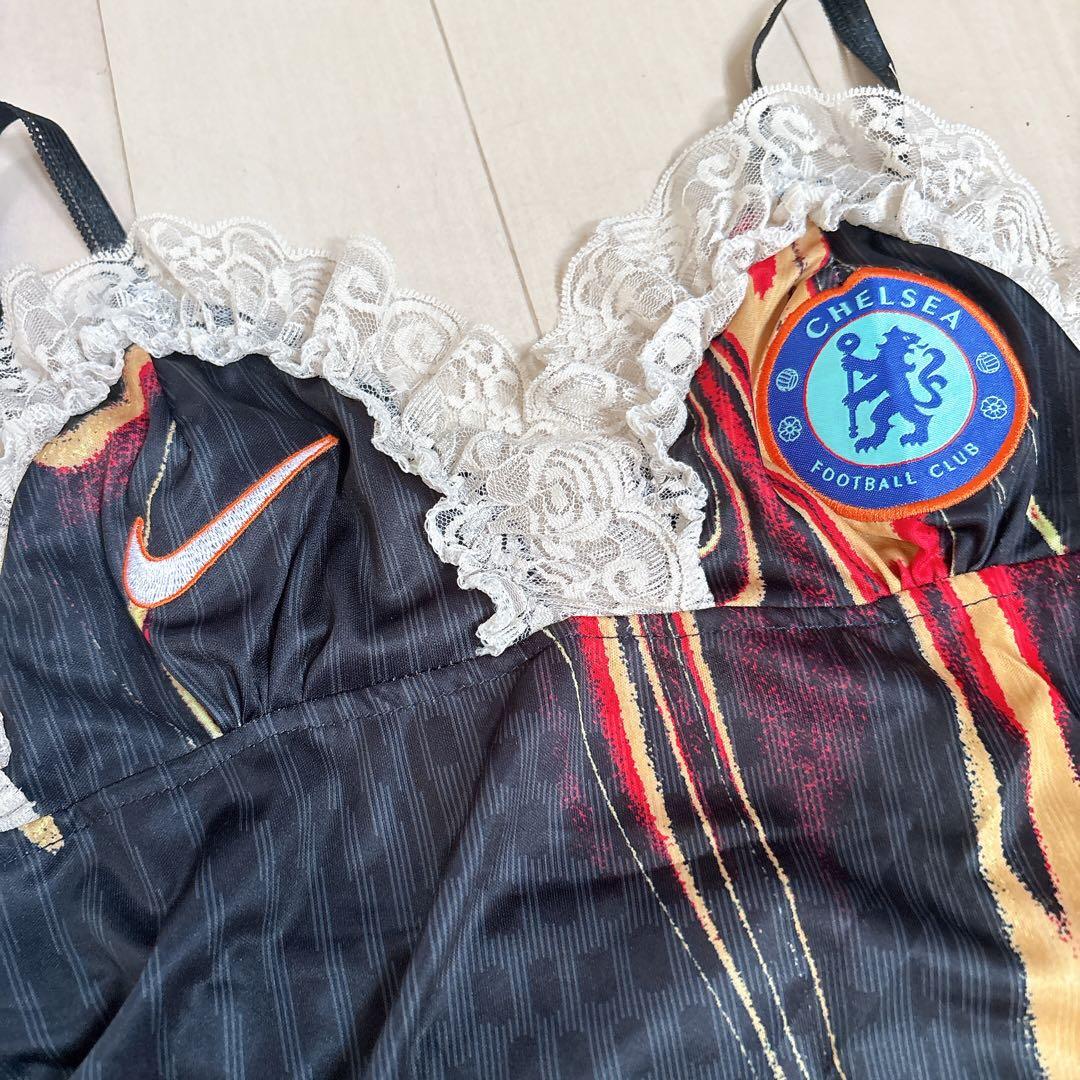 平成ギャル y2k リメイク古着 キャミソール ブラック ゴールド マーブル