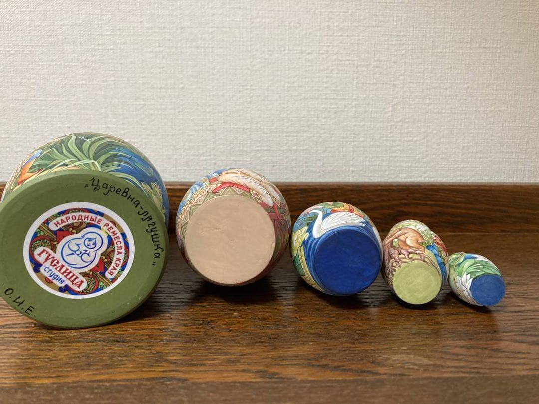 ロシア雑貨☆民話マトリョーシカ「蛙の王女」(5P)コブロフ工房