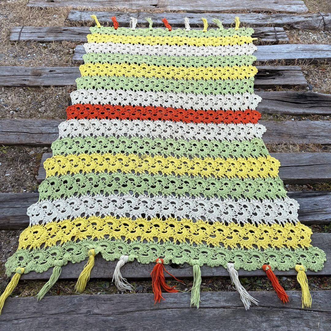 【USA vintage】グラニーブランケット 膝掛け ラグ アメリカ