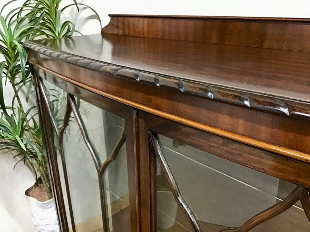 管220☆イギリス製☆アンティーク☆チャイナキャビネット☆マホガニー