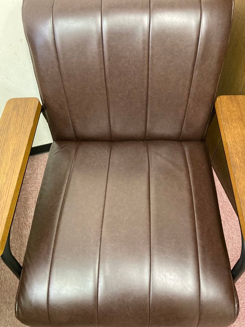 傷・汚れに強い合成皮革 1人用ソファ (Nシールド ステイン2KD DBR)