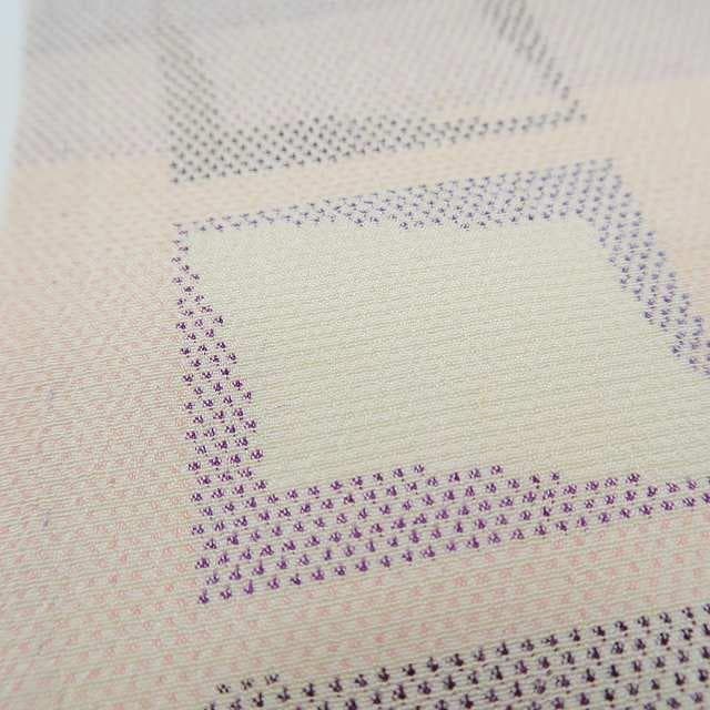 単衣 正絹 着物“やさしい霞空で始まる伝言ゲーム☆”塩沢お召 R-92