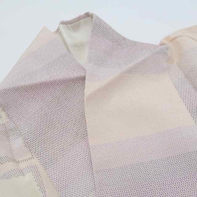 単衣 正絹 着物“やさしい霞空で始まる伝言ゲーム☆”塩沢お召 R-92