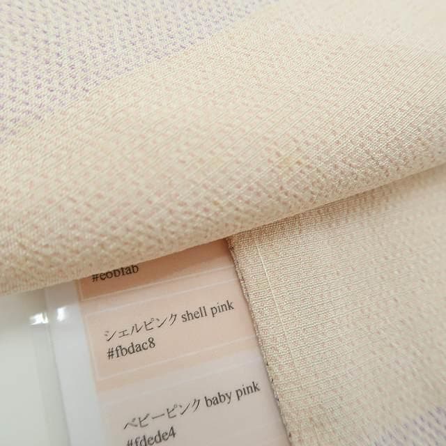 単衣 正絹 着物“やさしい霞空で始まる伝言ゲーム☆”塩沢お召 R-92