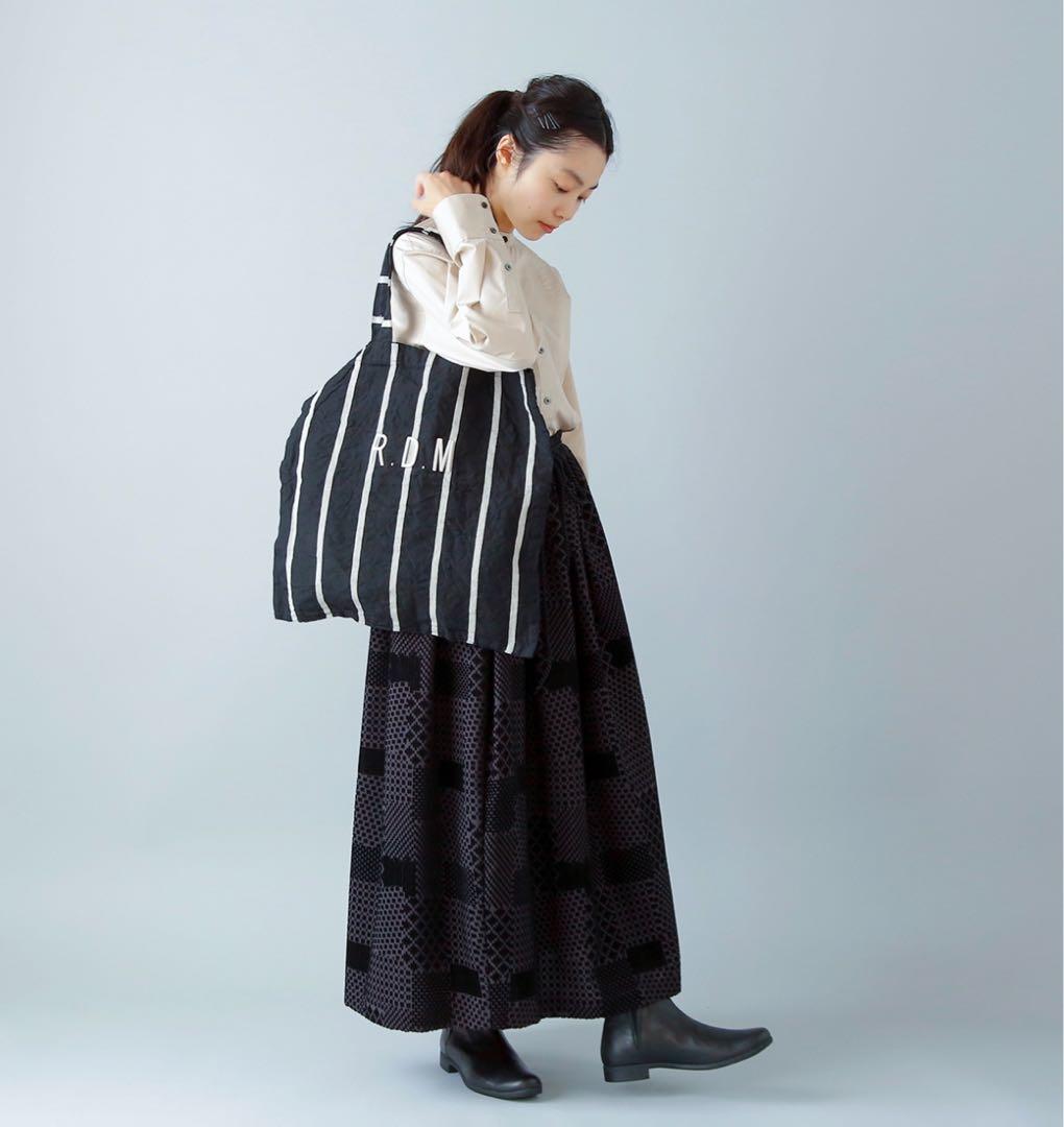 R&D.M.Co エコバッグ レタードバッグ 黒×白 オールドマンズテーラー