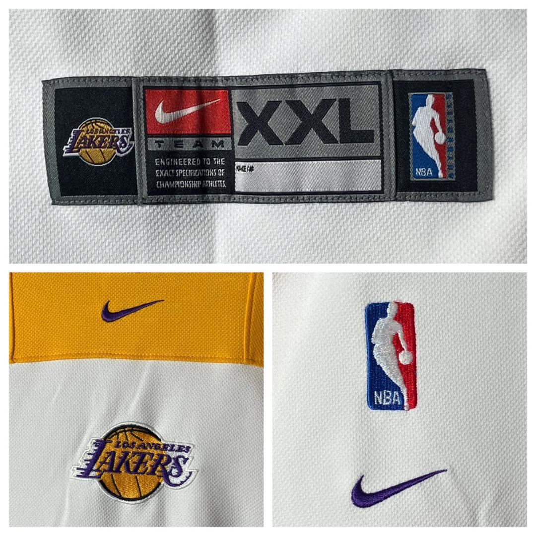 美品 NIKE ナイキ ハーフジップ レイカーズ ウォームアップシャツ XXL