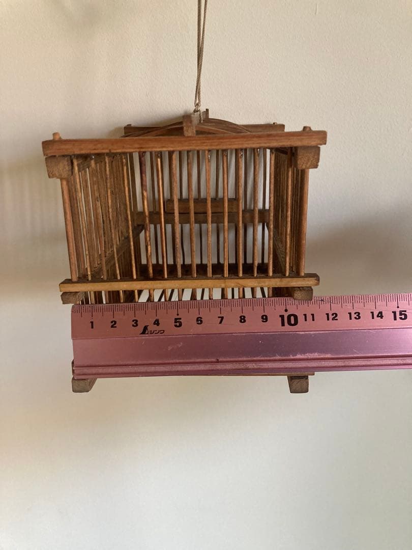 竹細工虫籠昭和初期ハンドメイドレトロオブジェ　 民藝　手工芸　アトリエ　骨董