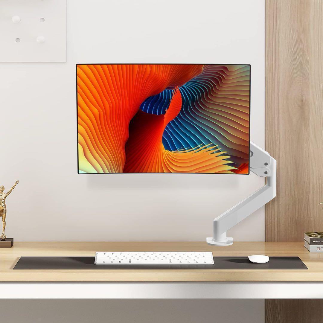 Suptek PC モニター アーム 液晶 ディスプレイ ガススプリング式 白