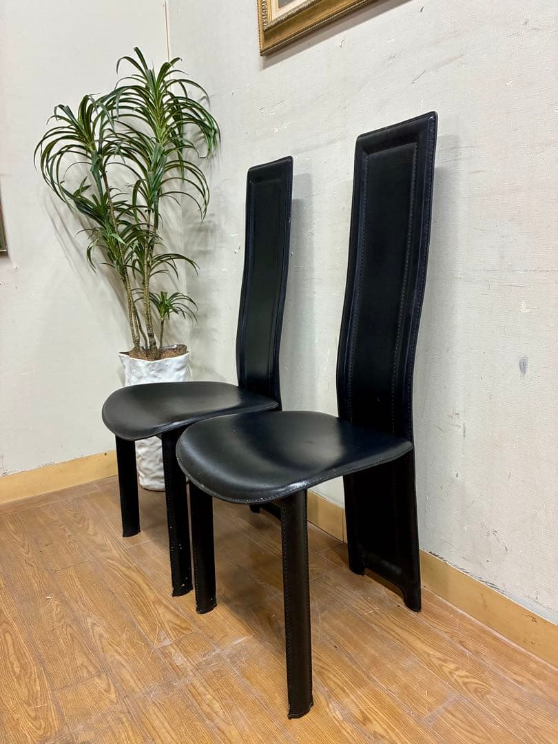 管437☆IDC大塚家具☆本革☆ハイバックチェアー☆イタリア製