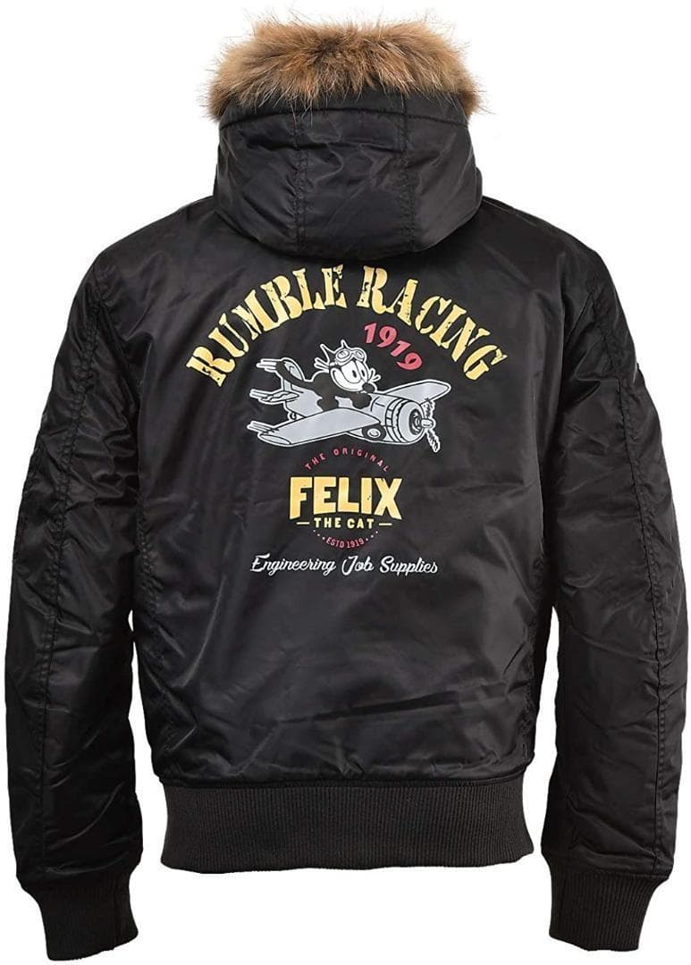 【特★72％引】ランブルRUB-046ブラック3L　フーデッドMA-1ジャケット