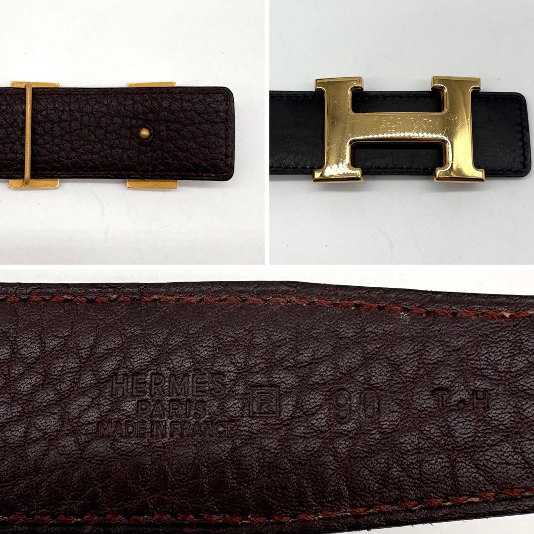 【極美品】エルメス ベルトバックル コンスタンス　リバーシブルベルト ⬜︎R 90
