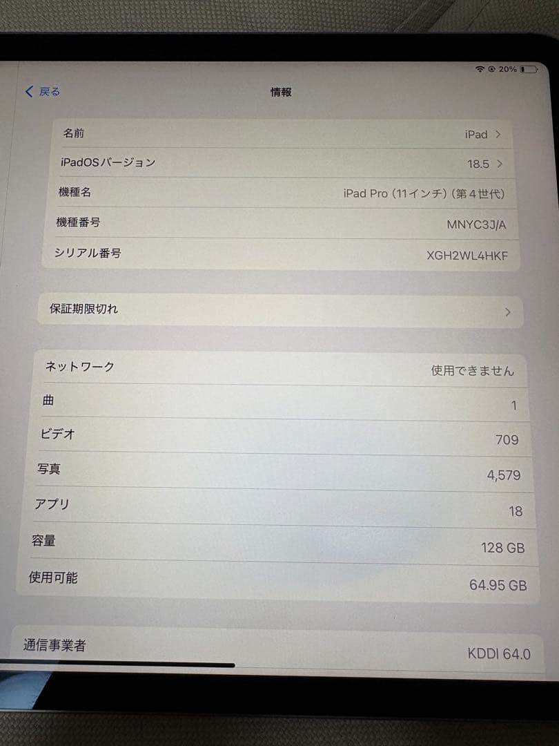 値下げ！Apple iPad Pro 11インチ128GBシルバー 本体