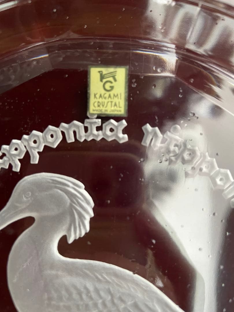 KAGAMI カガミクリスタル　最高級クリスタルガラス　お皿　鳥　鳥柄　プレート