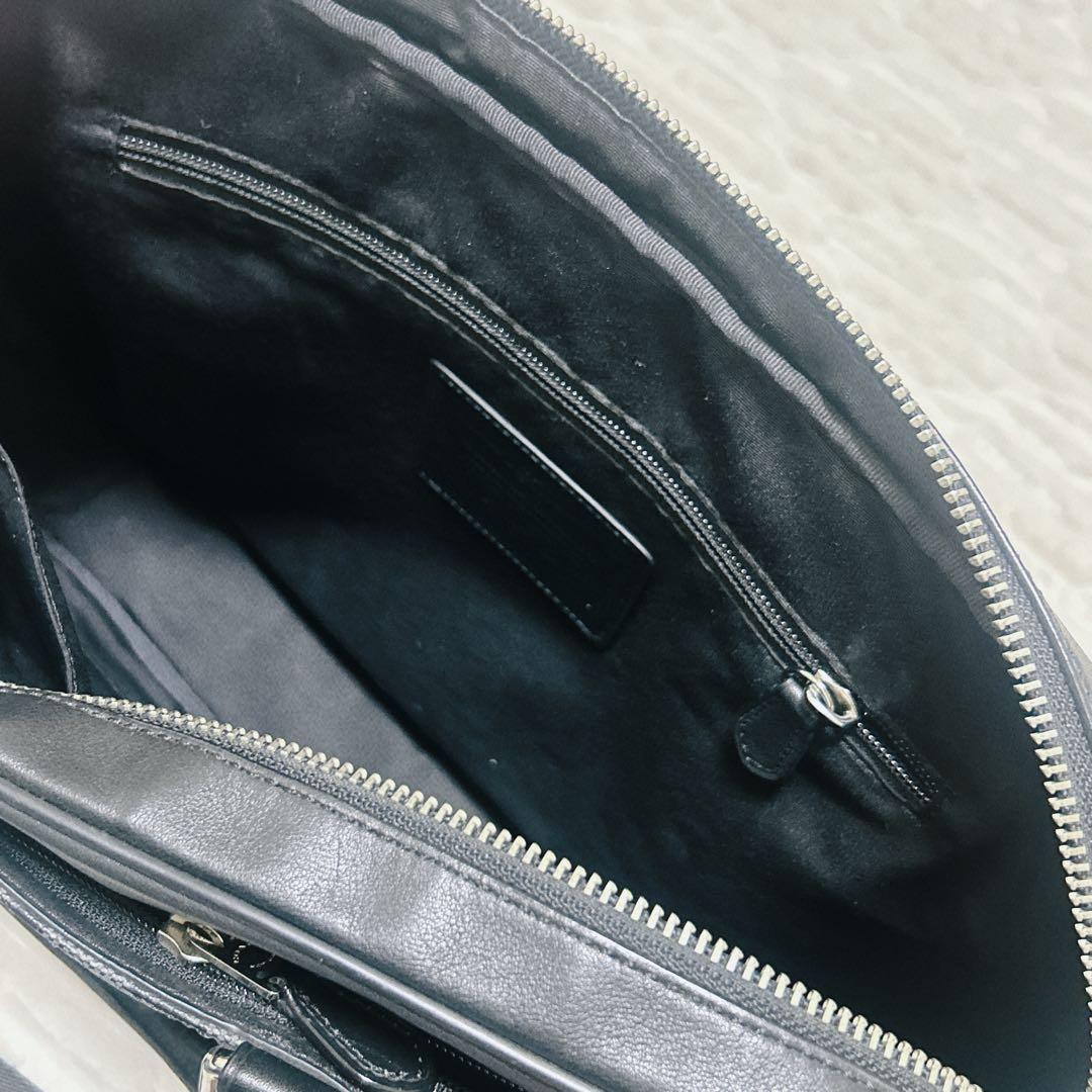 COACH シグネチャー　ビジネスバッグ レザー　グレー　ブラック　メンズ