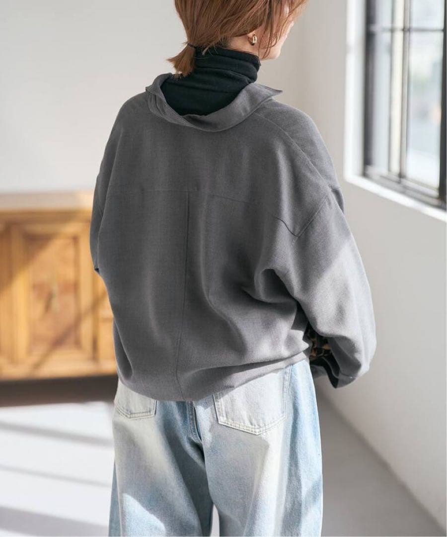 完売品　スピックスパンspickandspan ウールライクヘムギャザーシャツ