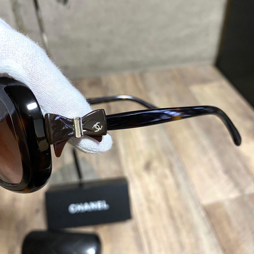 正規品☆シャネル ココマーク サングラス ブラウン べっ甲 リボン ヴィンテージ