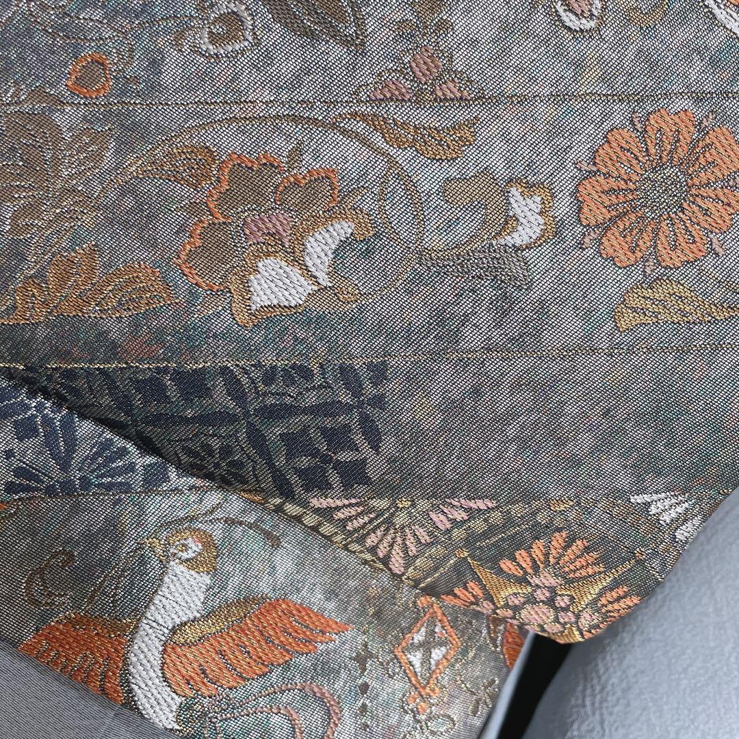 色無地　フルセット　青系　くすみブルー　縮緬　シンプル　礼装　カジュアル　H2