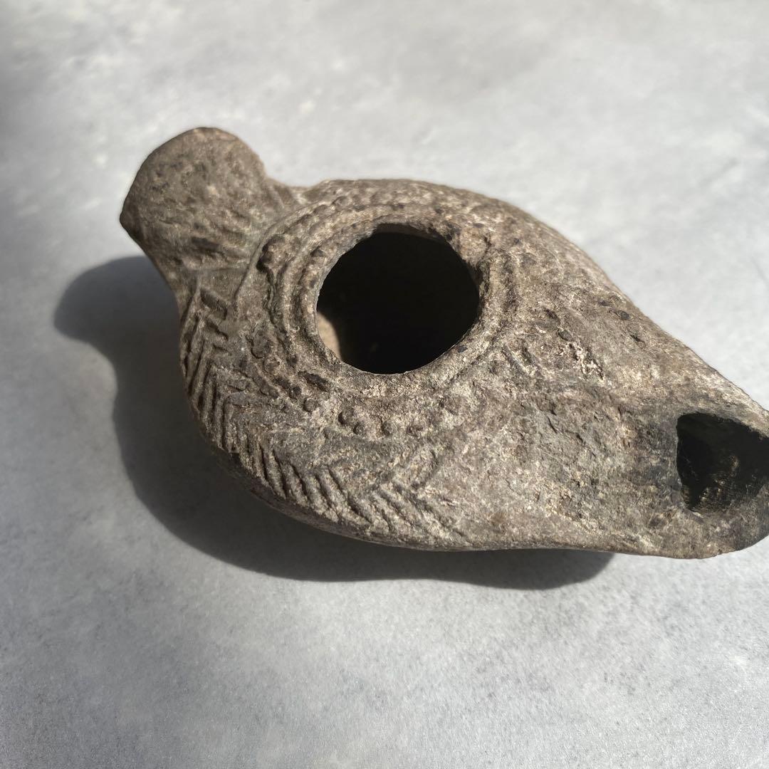 古代ローマ　アンティークオイルランプ　テコラッタ　8cm 48g