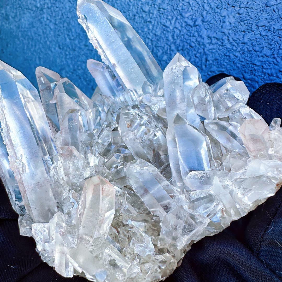 希少高透明度❗️マニカラン産キラキラ☆ヒマラヤ水晶クラスター超強いパワーA1413