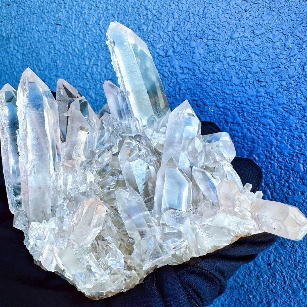 希少高透明度❗️マニカラン産キラキラ☆ヒマラヤ水晶クラスター超強いパワーA1413