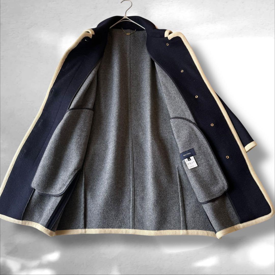 トゥモローランド　マカフィー　パイピング　カラーコート　ウール混　ネイビー　M