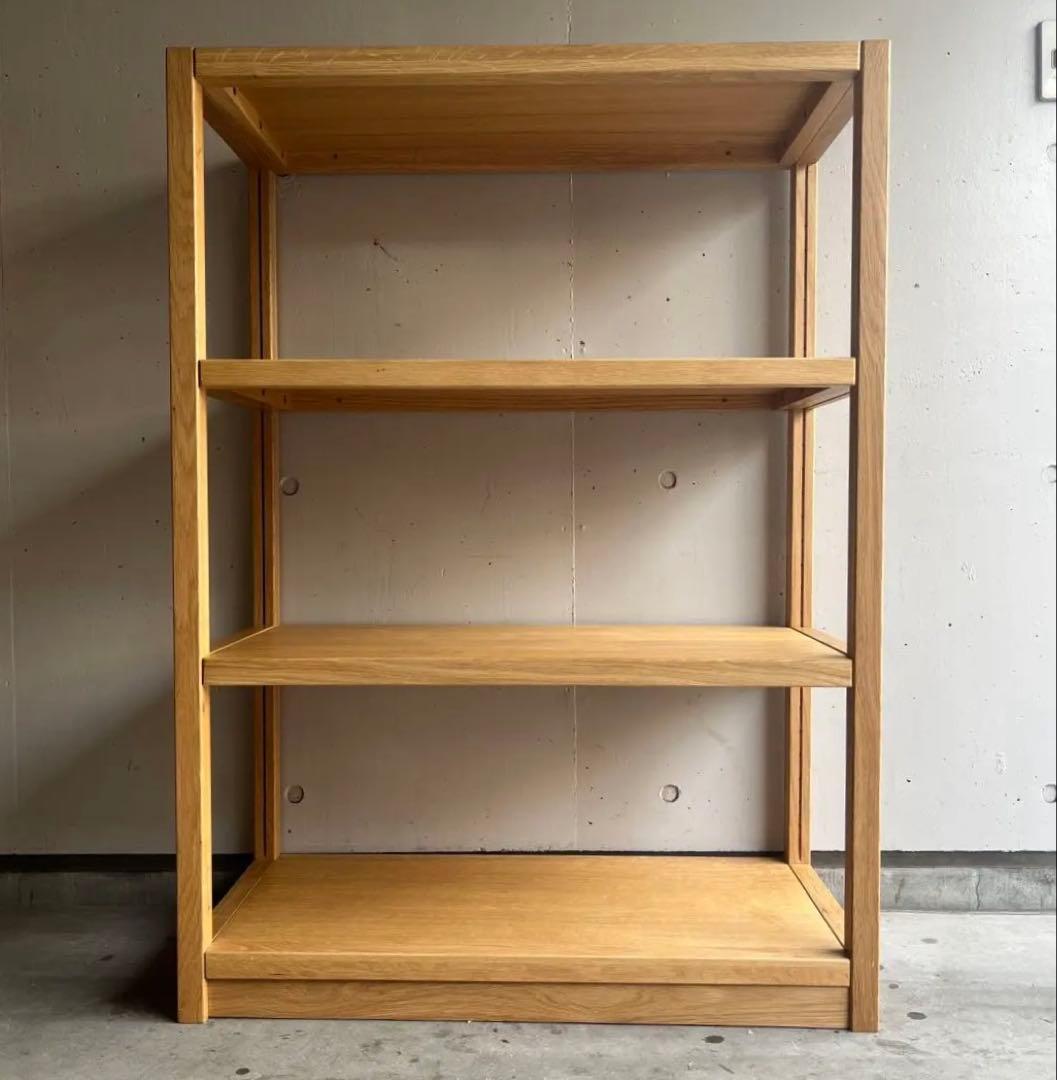 美品・廃盤希少★無印 オーク材ユニットシェルフ・中