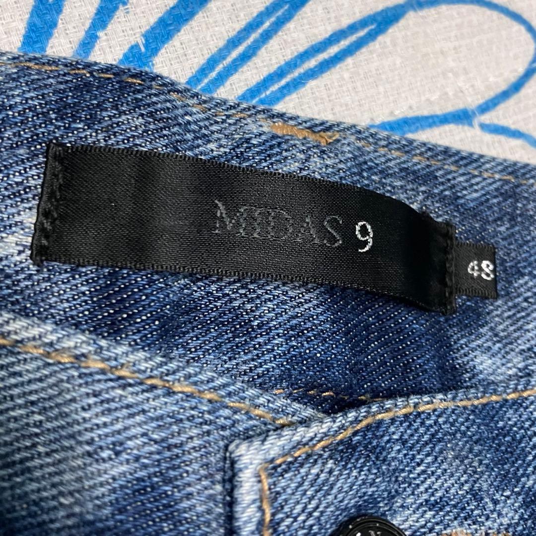 【希少】MIDAS 刺繍　染め　ダメージ加工　ワイド　フレア　デニム　パンツ