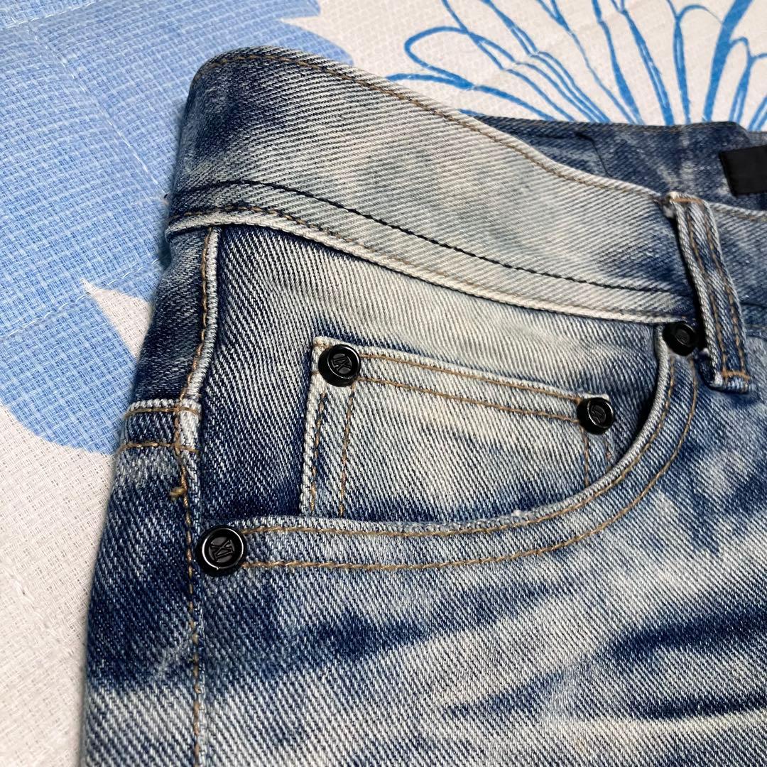 【希少】MIDAS 刺繍　染め　ダメージ加工　ワイド　フレア　デニム　パンツ