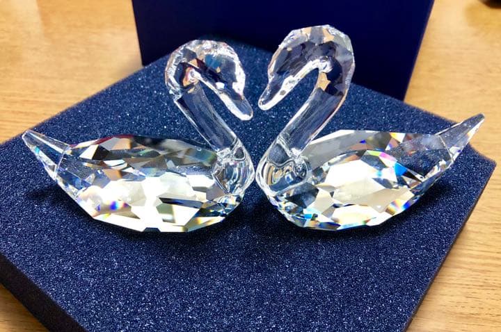 SWAROVSKI スワロフスキー クリスタル 置物 スワンのはばたき