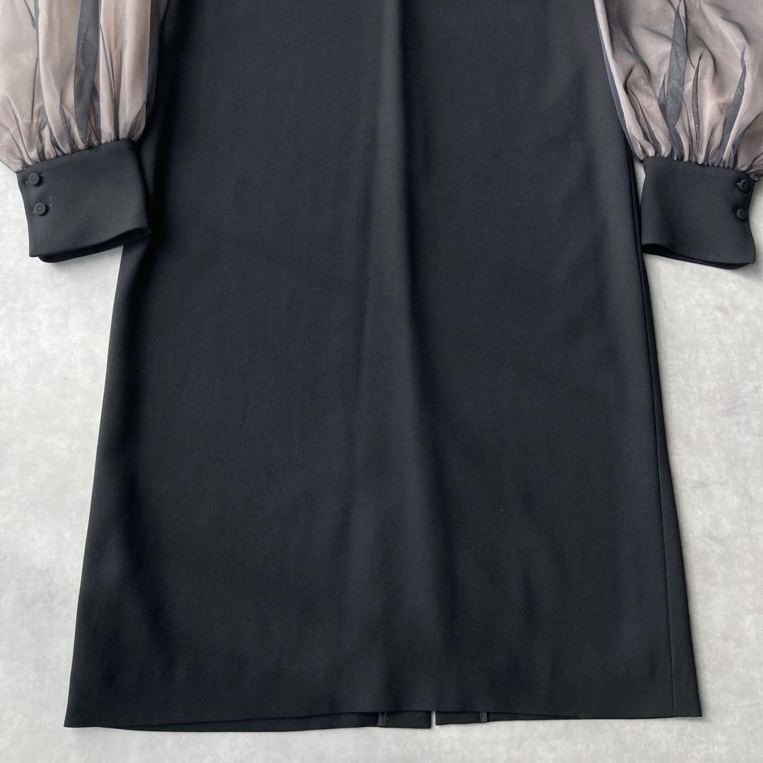 希少✨️エポカ バックサテンジョーゼット ワンピース シアー シースルー ブラック