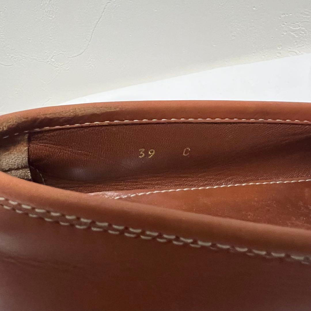 vintage old Celine セリーヌ レザー ローファー バックル