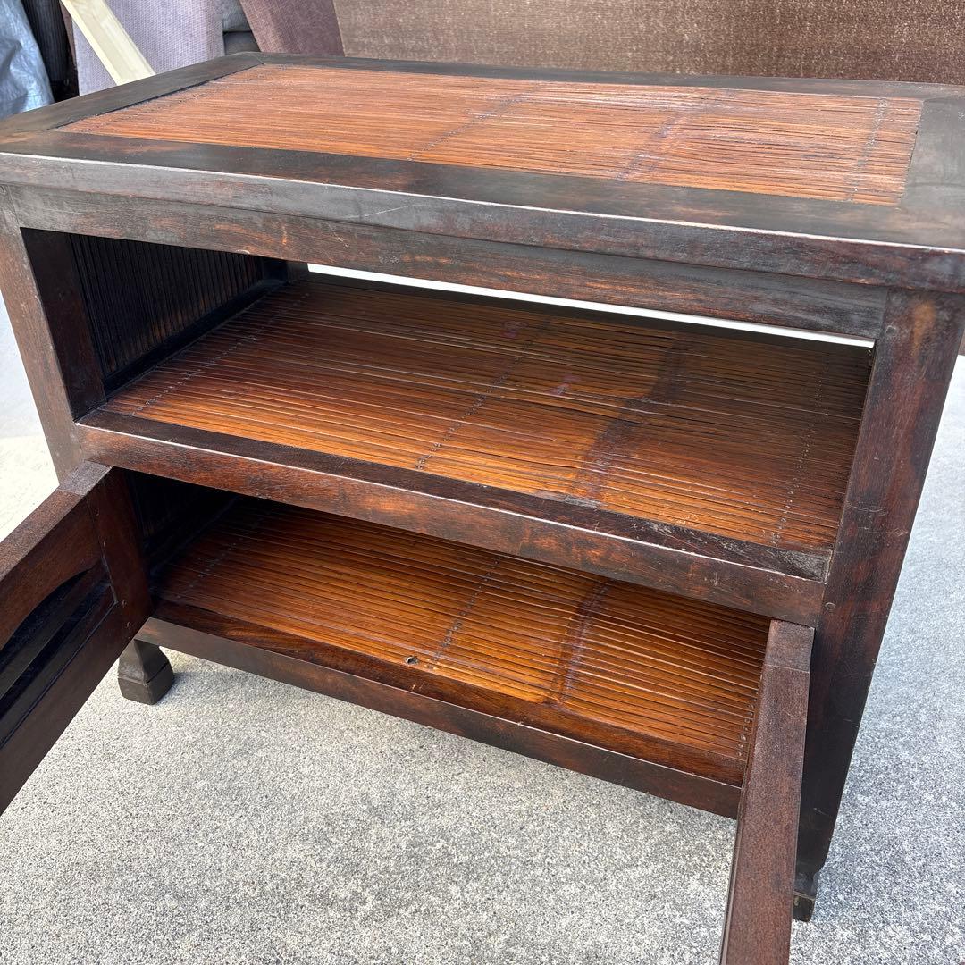 木製キャビネット ダークブラウン