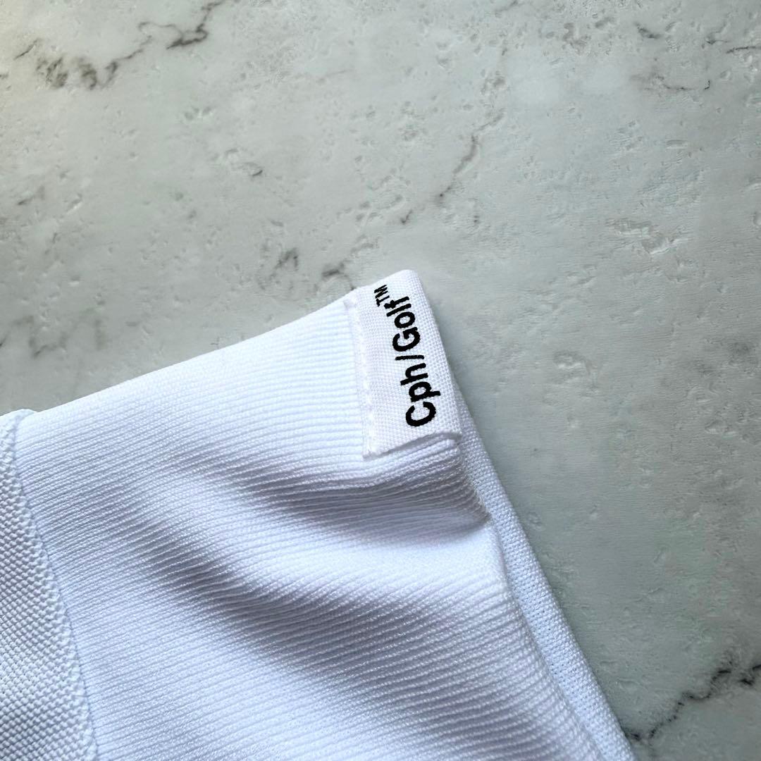 新品 Cph/Golf ゴルフ ポロシャツ 長袖 XL ホワイト グリーン ロゴ