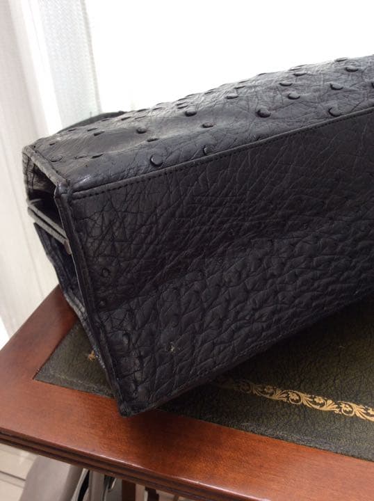 ドイツ製 ビンテージバッグ☆ オーストリッチ ブラック