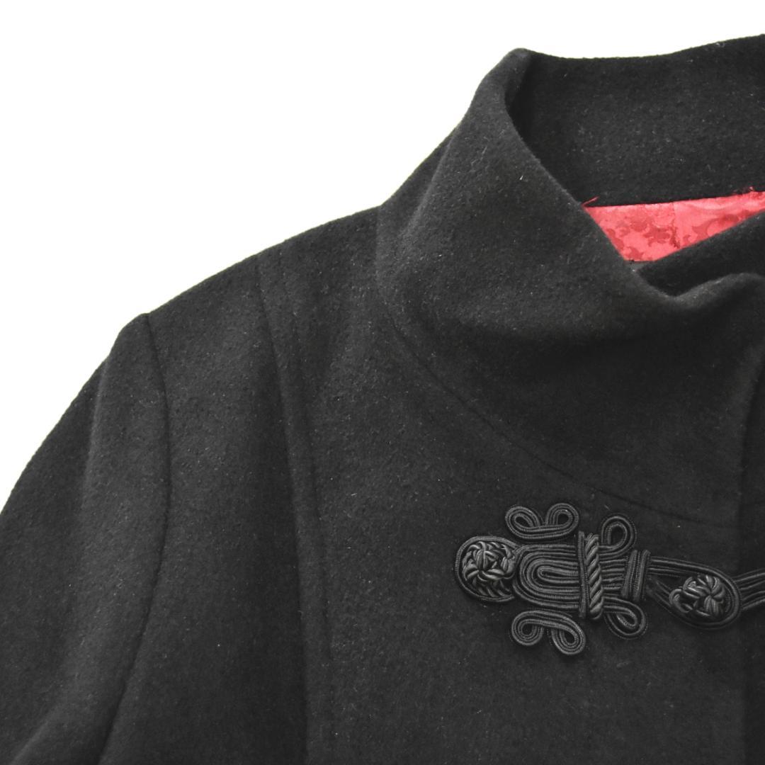 【上質】ビビアンタム アンゴラ混ウールロングコート 2 ブラック（裏地レッド）♪