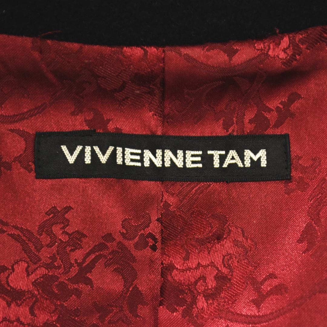 【上質】ビビアンタム アンゴラ混ウールロングコート 2 ブラック（裏地レッド）♪