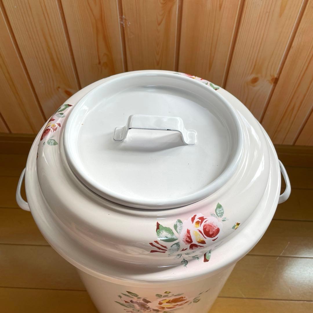 イマン　プリンセスローズ　トラッシュ缶　ホーロー