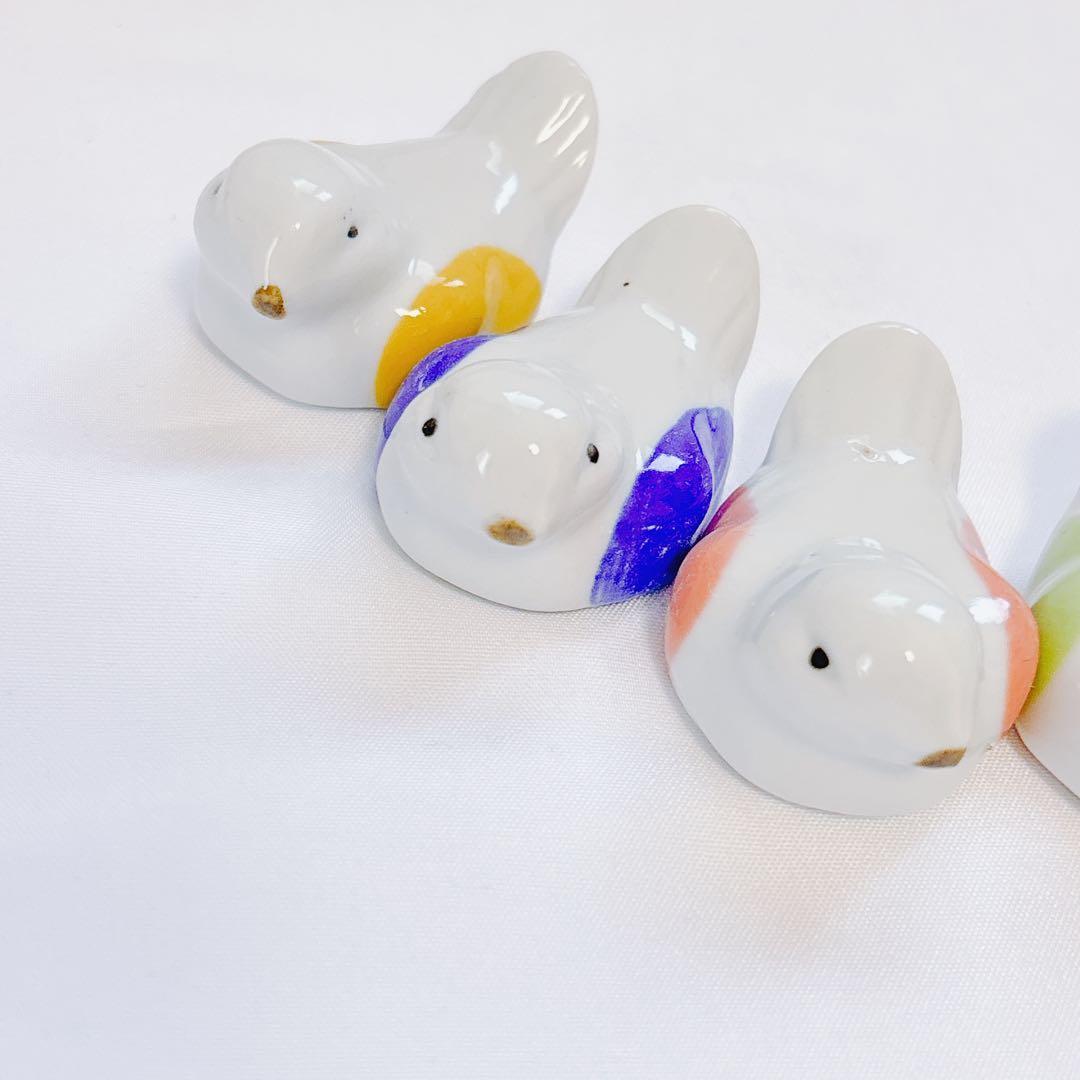 カラフル鳥の箸置き5個セット インテリア 置き物 小鳥 癒し系 bird おはし
