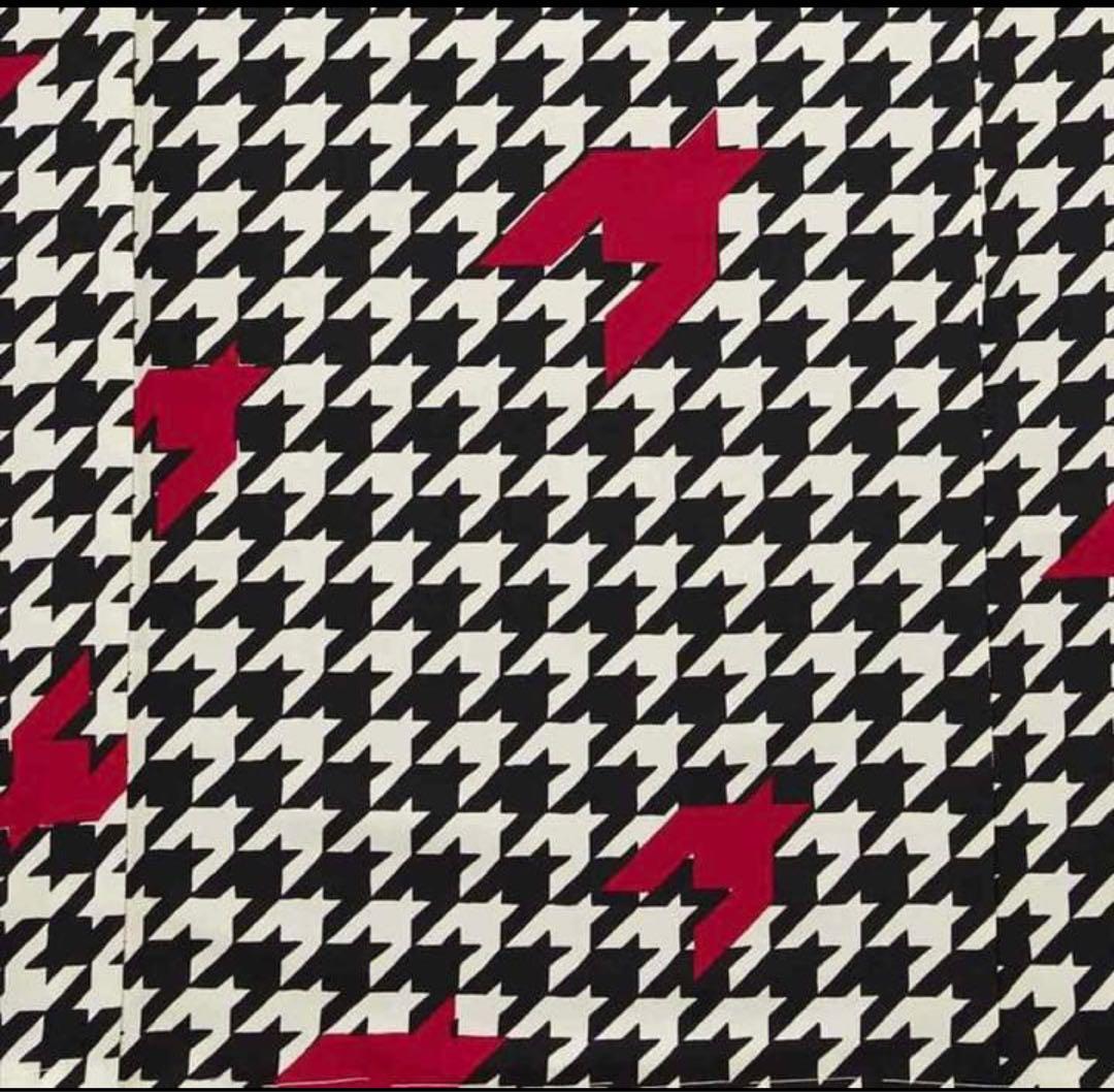 ふりふ　洗える着物　千鳥　美品　モノトーン　いちごコーデ　袷　着物　バレンタイン