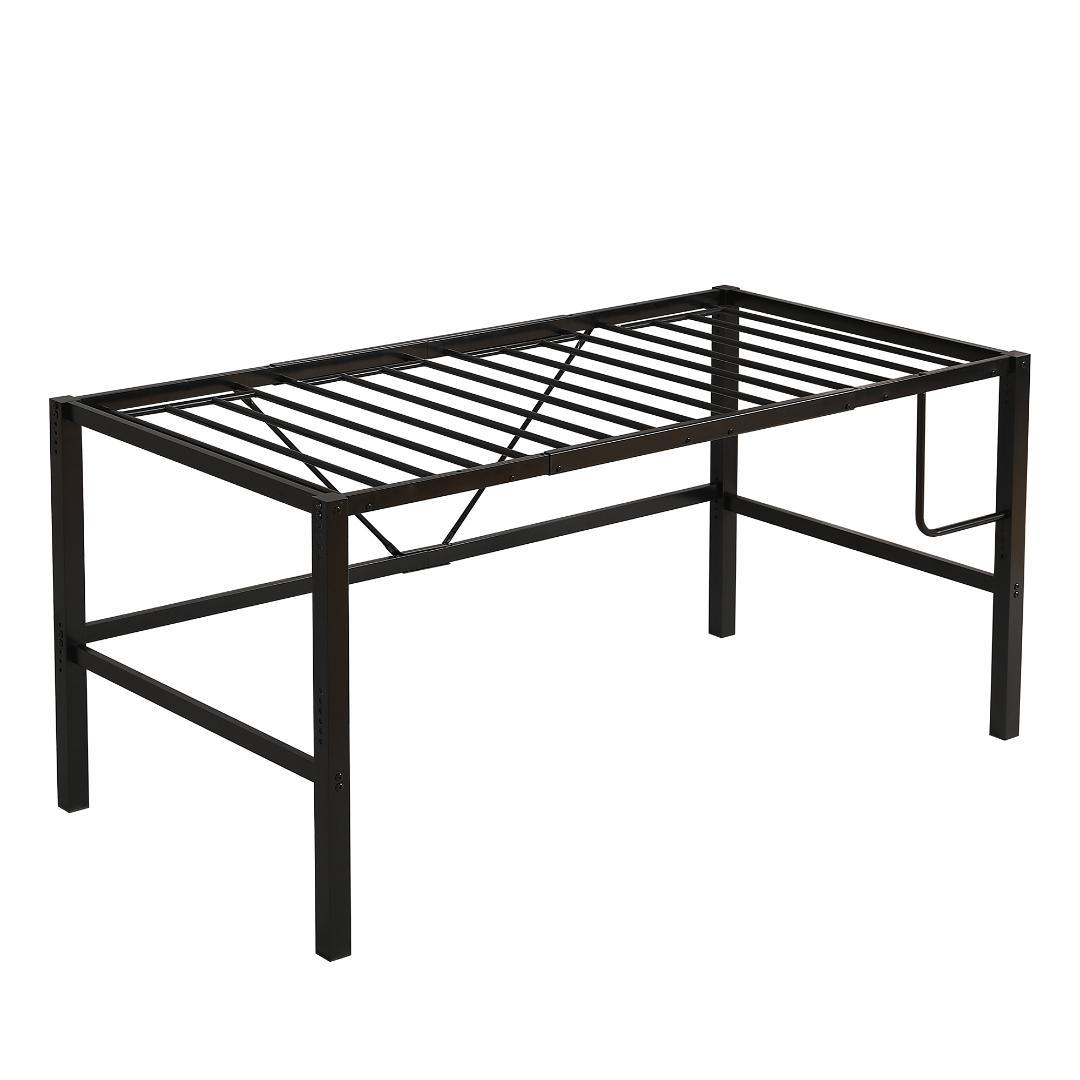 【新品】ロフトベッド シングル 高さ90cm 省スペース スチール製 北欧風