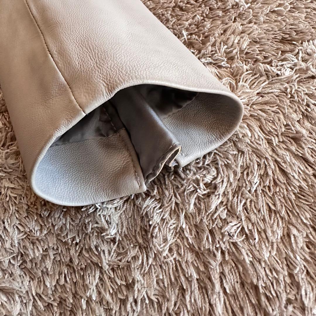 ICB ライダース　ノーカラージャケット　ラムレザー