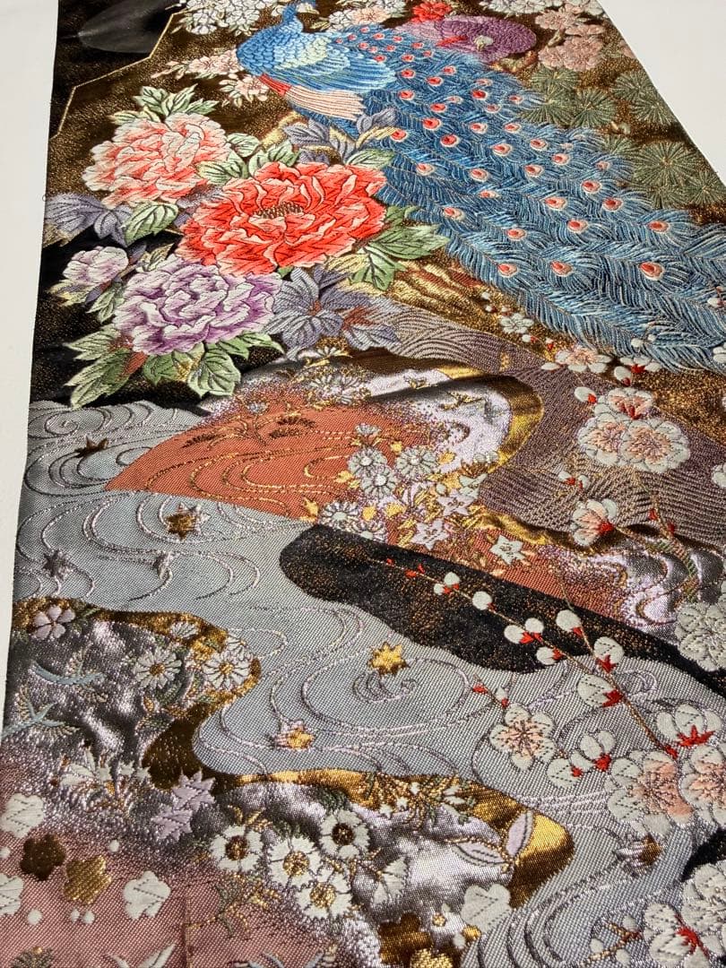 高級 袋帯 正絹 六通柄 純金箔24K ゴールド フォーマル 留袖 訪問着