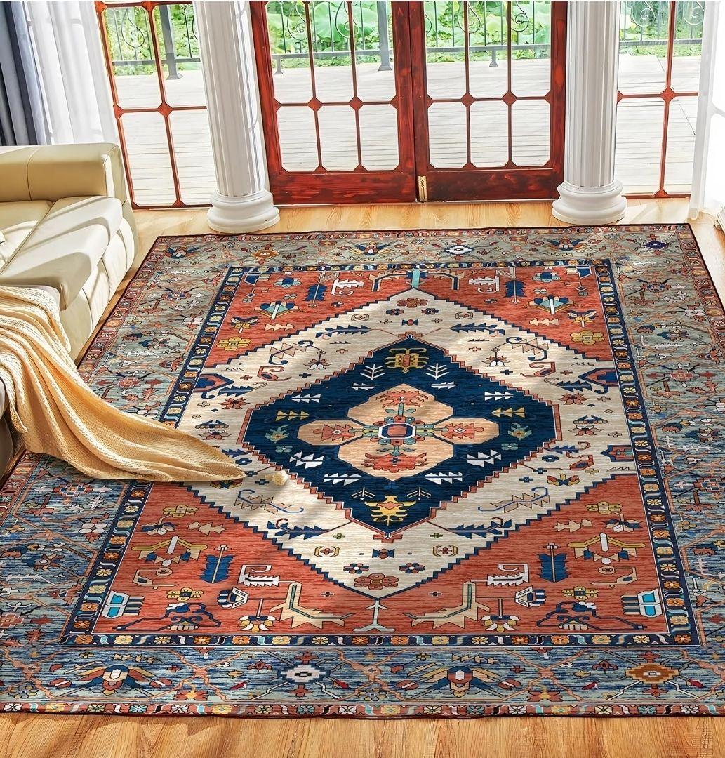 ペルシャ風絨毯 ラグ 洗える 160x200cm　お洒落　高級　春夏