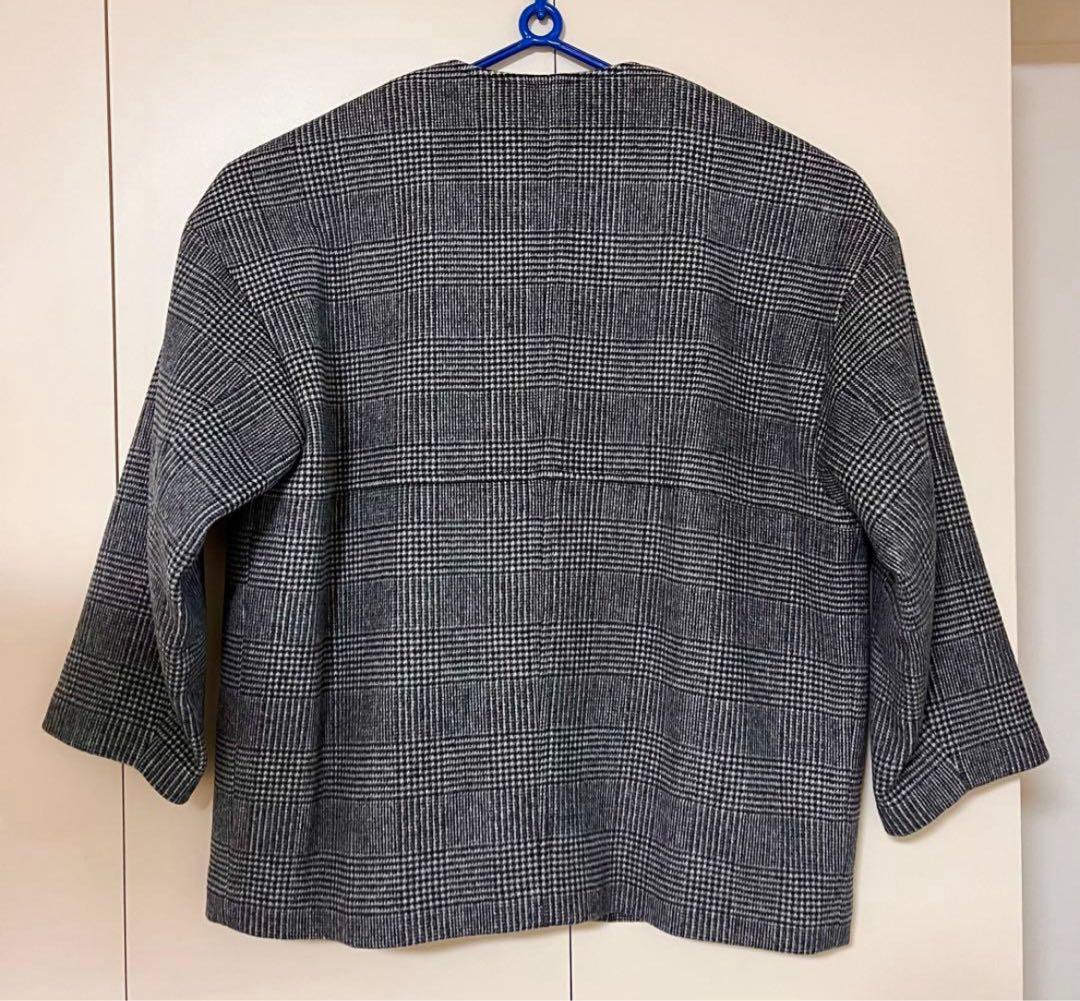 【未使用級】スーパー140 ビーバー　ノーカラー　ショートコート